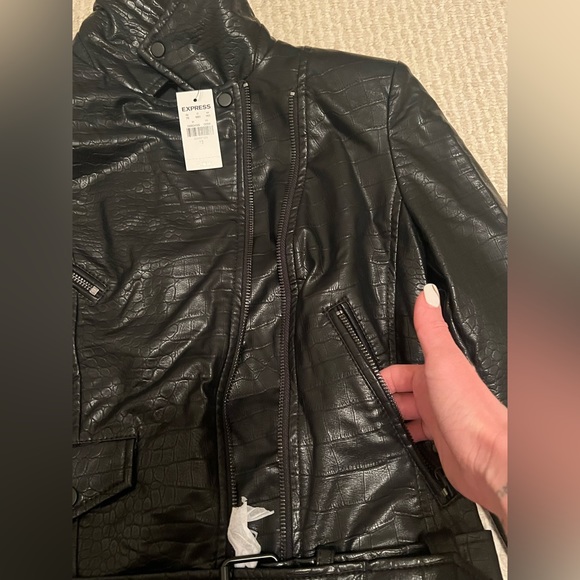 NWT Express Croc Faux Leather Jacket Size XS - Picture 7 of 8
